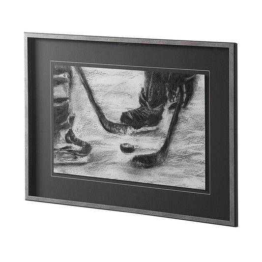 Mercana - Sports Collection Hockey by Mercana Studio Hand Embellished Framed Art Print Matted under Glass - 14034 view 2