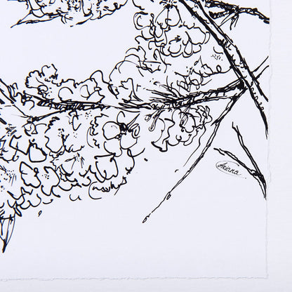 Mercana - Spring Blooming V by Mercana Studio a Hand Embellished Textured Framed Art Print Matted under Glass - 14078 view 8