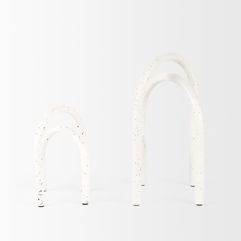 Mercana - Springe White & Gray Speckled Arch Decorative Object (Set of 2) - 70531 view 3