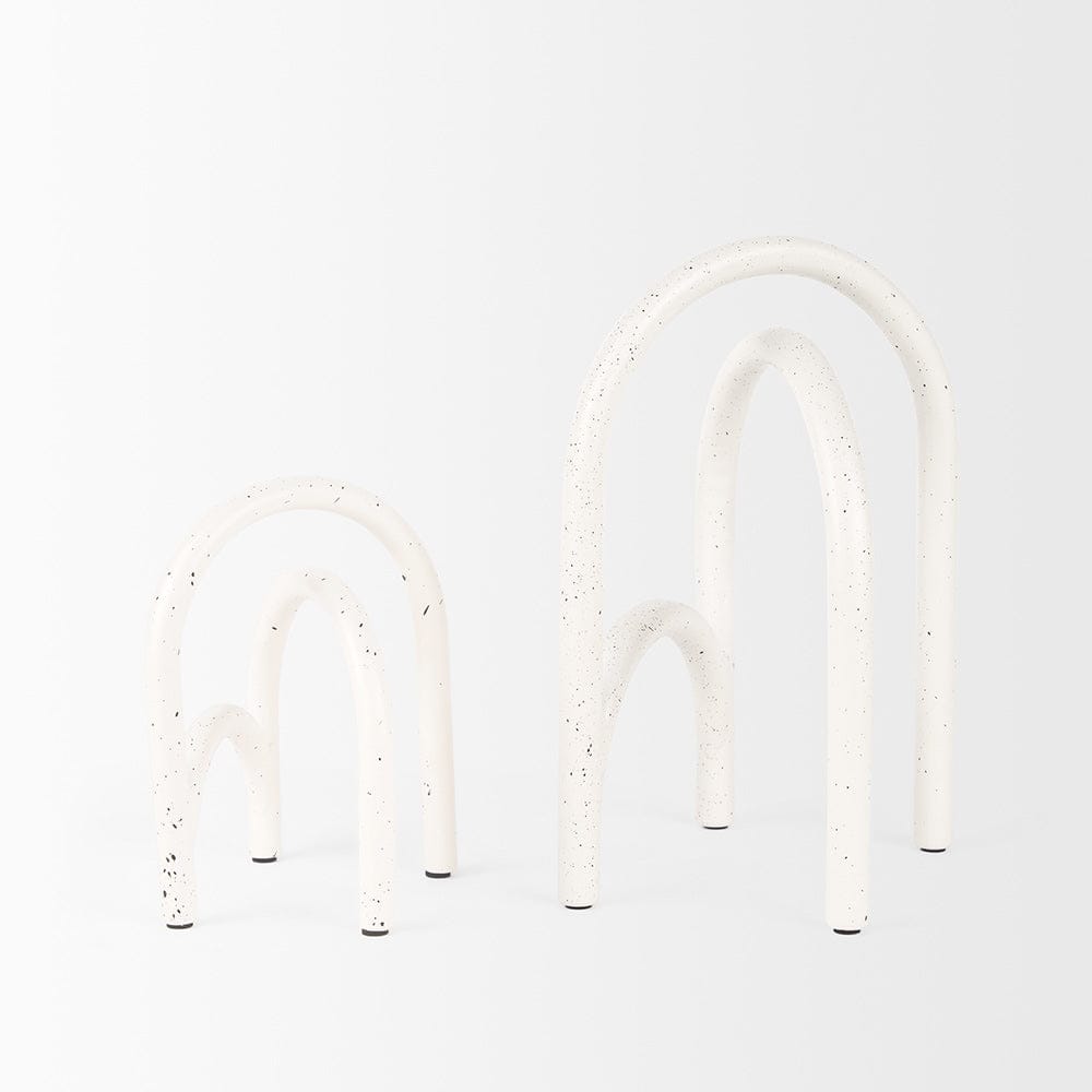 Mercana - Springe White & Gray Speckled Arch Decorative Object (Set of 2) - 70531 view 4