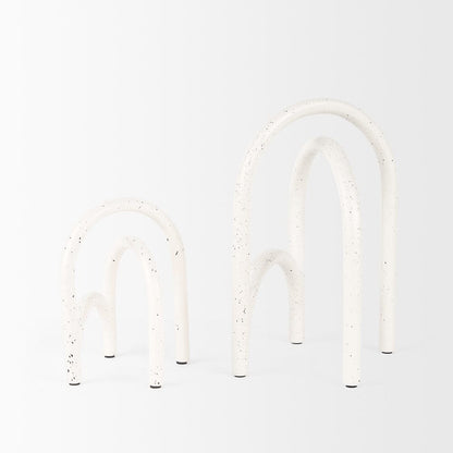 Mercana - Springe White & Gray Speckled Arch Decorative Object (Set of 2) - 70531 view 4