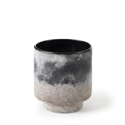 Mercana - Squally 6.0L x 6.0W x 6.4H Black/Brown Glass Ombre Textured Small Vase - 69546 view 1