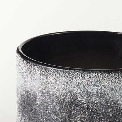 Mercana - Squally 6.0L x 6.0W x 6.4H Black/Brown Glass Ombre Textured Small Vase - 69546 view 4
