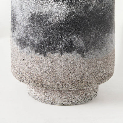 Mercana - Squally 6.0L x 6.0W x 6.4H Black/Brown Glass Ombre Textured Small Vase - 69546 view 6