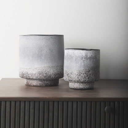 Mercana - Squally 6.0L x 6.0W x 6.4H Black/Brown Glass Ombre Textured Small Vase - 69546 view 8
