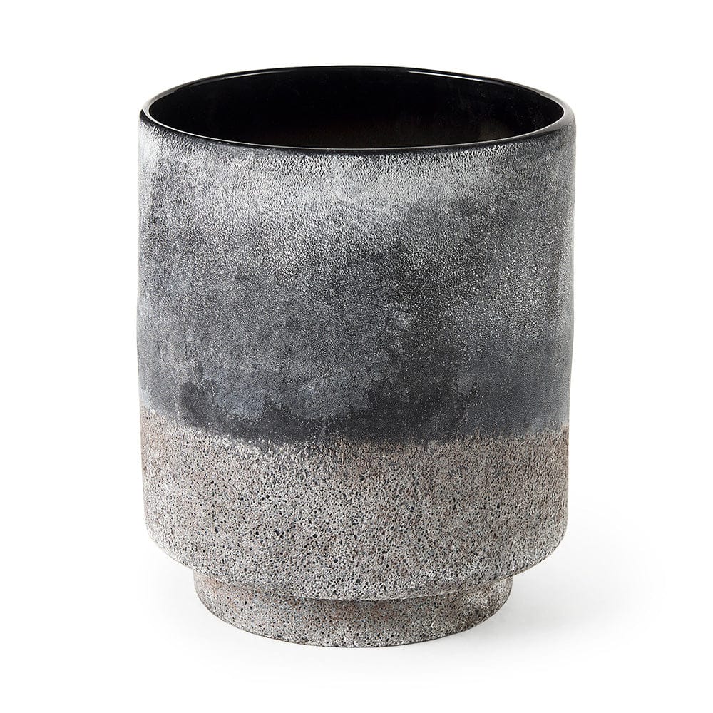 Mercana - Squally 8.0L x 8.0W x 8.6H Black/Brown Glass Ombre Textured Vase - 69547 view 1