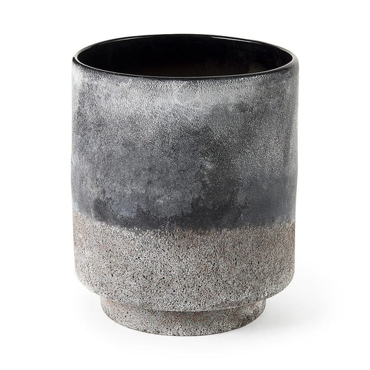 Mercana - Squally 8.0L x 8.0W x 8.6H Black/Brown Glass Ombre Textured Vase - 69547 view 1