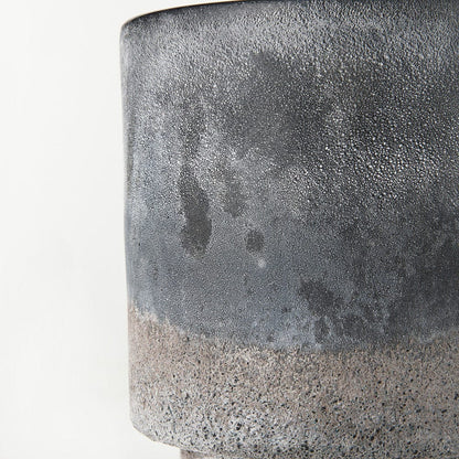 Mercana - Squally 8.0L x 8.0W x 8.6H Black/Brown Glass Ombre Textured Vase - 69547 view 5