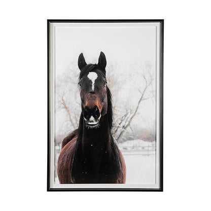 Mercana - Stable Brown Horse by Chelsea Victoria Hand Embellished Textured Framed Art Print Matted under Glas - 13485 view 1