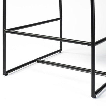 Mercana - Stamford 36" Total Height Black Leather Seat w/ Wood Back, Metal Frame Counter Stool - 68763 view 9