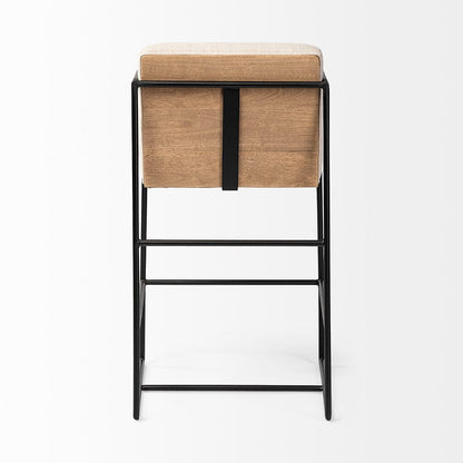 Mercana - Stamford 36" Total Height Light Beige Upholstered Seat w/ Wood Back, Metal Frame Counter Stool - 68764 view 4