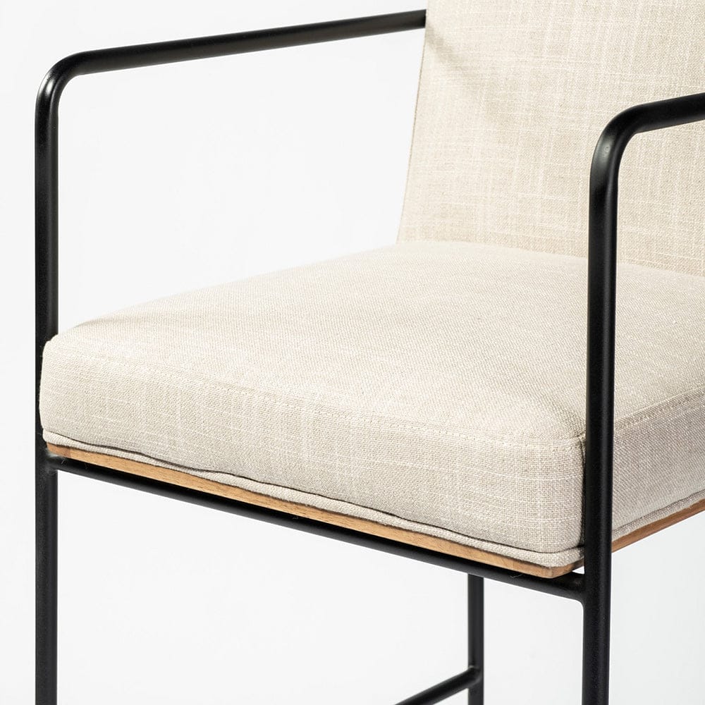 Mercana - Stamford 36" Total Height Light Beige Upholstered Seat w/ Wood Back, Metal Frame Counter Stool - 68764 view 7