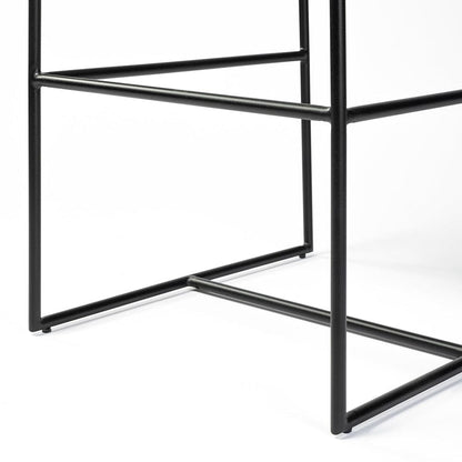 Mercana - Stamford 40" Total Height Black Leather Seat w/ Wood Back, Metal Frame Bar Stool - 68761 view 9