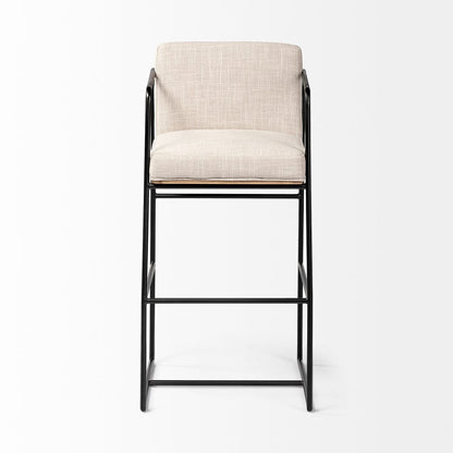 Mercana - Stamford 40" Total Height Light Beige Upholstered Seat w/ Wood Back, Metal Frame Bar Stool - 68762 view 2