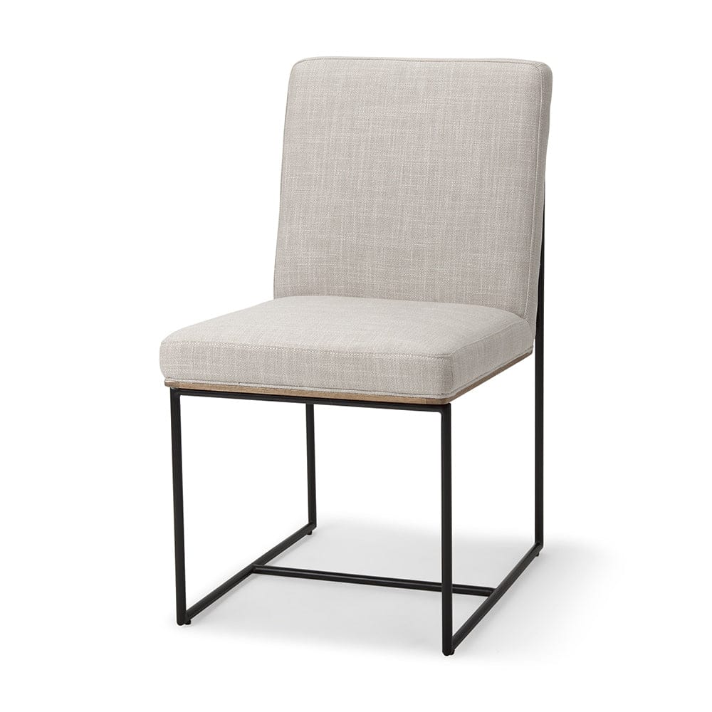 Mercana - Stamford Beige Upholstered Seat w/ Wood Back, Black Metal Frame Dining Chair - 69971 view 1