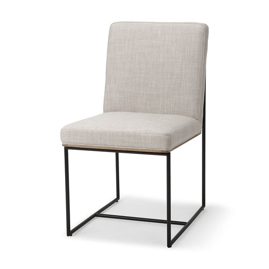 Mercana - Stamford Beige Upholstered Seat w/ Wood Back, Black Metal Frame Dining Chair - 69971 view 1