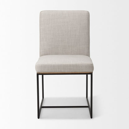 Mercana - Stamford Beige Upholstered Seat w/ Wood Back, Black Metal Frame Dining Chair - 69971 view 2