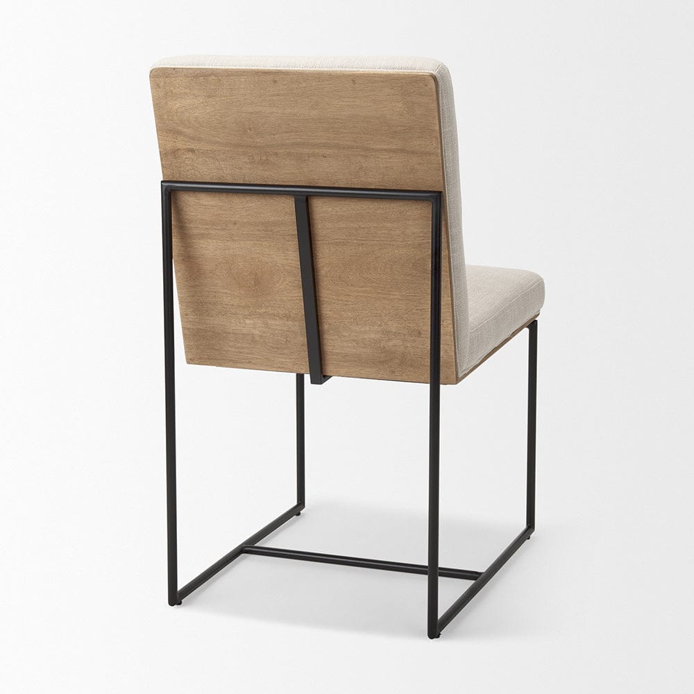 Mercana - Stamford Beige Upholstered Seat w/ Wood Back, Black Metal Frame Dining Chair - 69971 view 5
