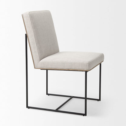 Mercana - Stamford Beige Upholstered Seat w/ Wood Back, Black Metal Frame Dining Chair - 69971 view 6