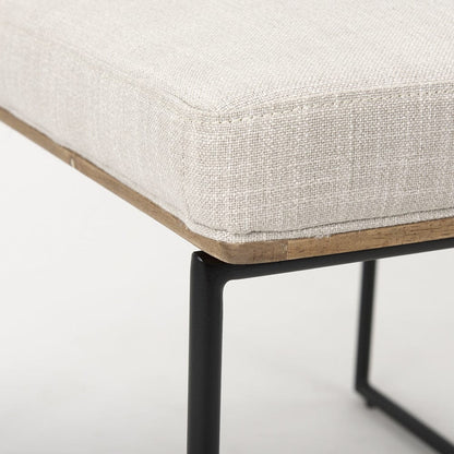 Mercana - Stamford Beige Upholstered Seat w/ Wood Back, Black Metal Frame Dining Chair - 69971 view 9