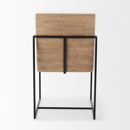 Mercana - Stamford Beige Upholstered Seat w/ Wood Back, Black Metal Frame Dining Chair w/ Arms - 69970_CLOSEOUT view 4
