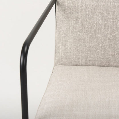 Mercana - Stamford Beige Upholstered Seat w/ Wood Back, Black Metal Frame Dining Chair w/ Arms - 69970_CLOSEOUT view 8