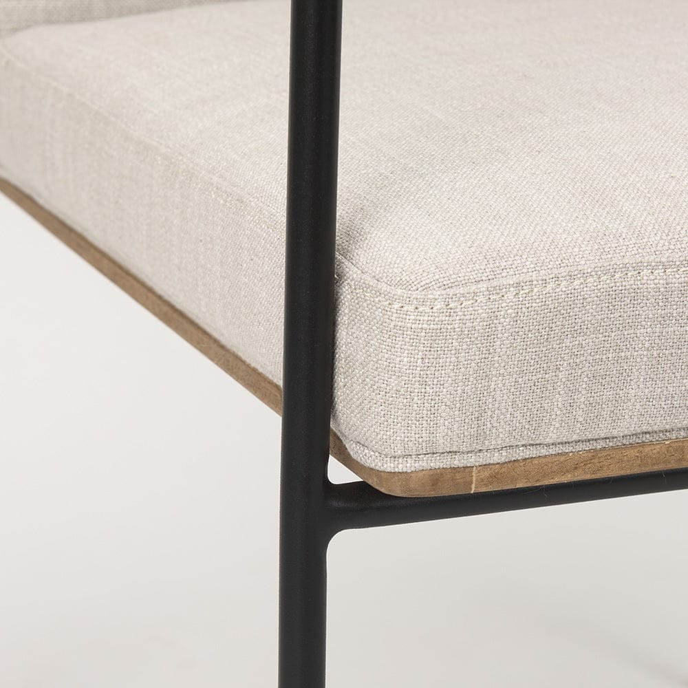 Mercana - Stamford Beige Upholstered Seat w/ Wood Back, Black Metal Frame Dining Chair w/ Arms - 69970_CLOSEOUT view 10