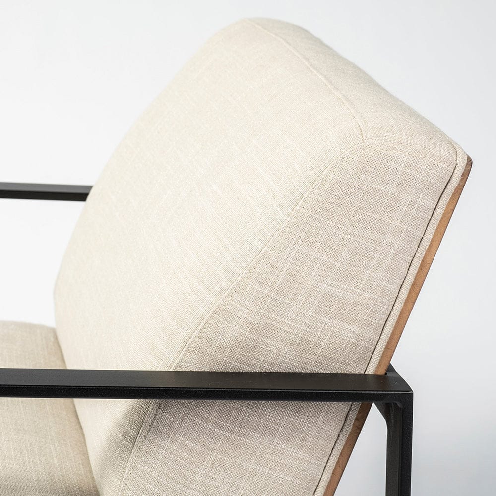 Mercana - Stamford Light Beige Upholstered Seat w/ Wood Back, Metal Frame Accent Chair - 68760 view 7