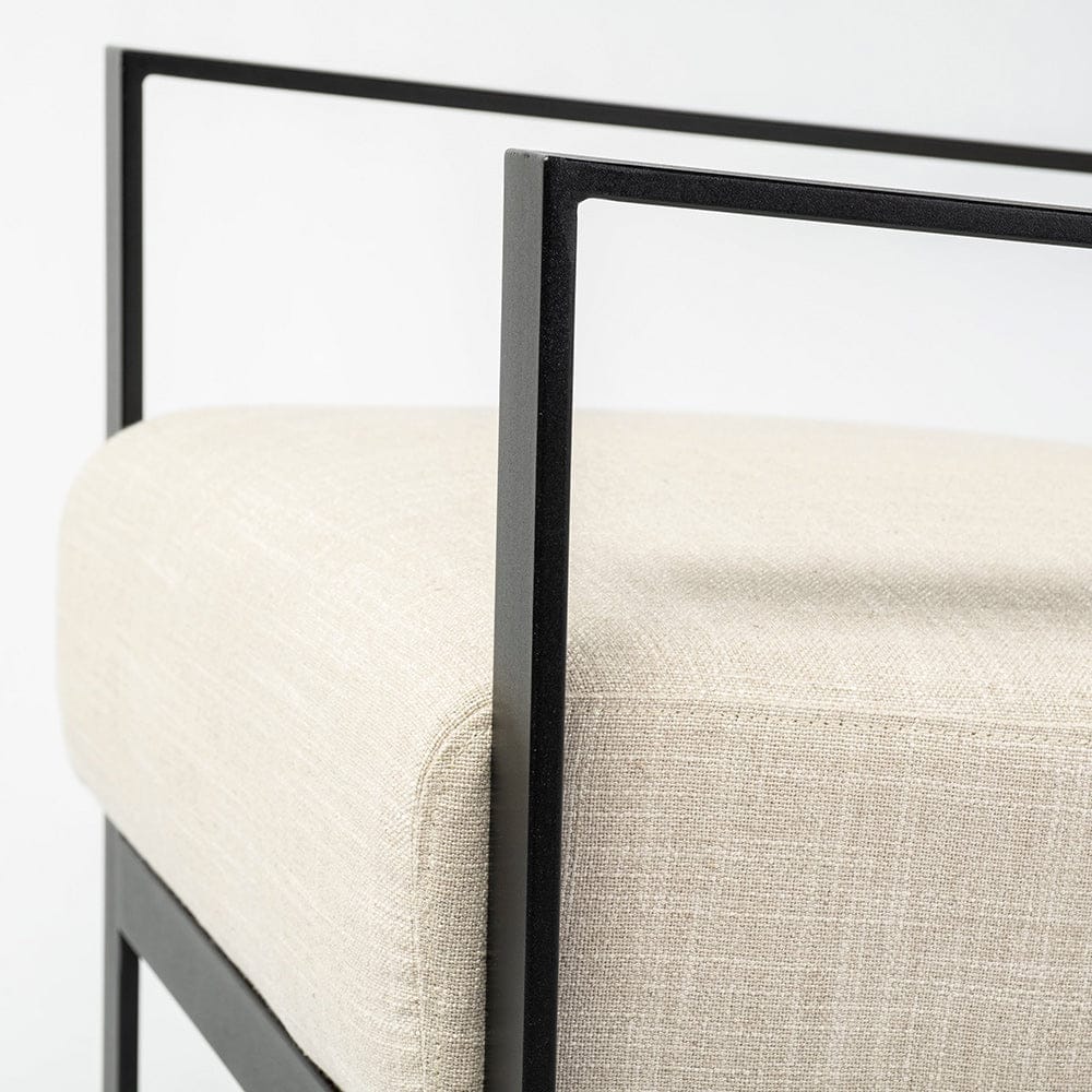 Mercana - Stamford Light Beige Upholstered Seat w/ Wood Back, Metal Frame Accent Chair - 68760 view 8