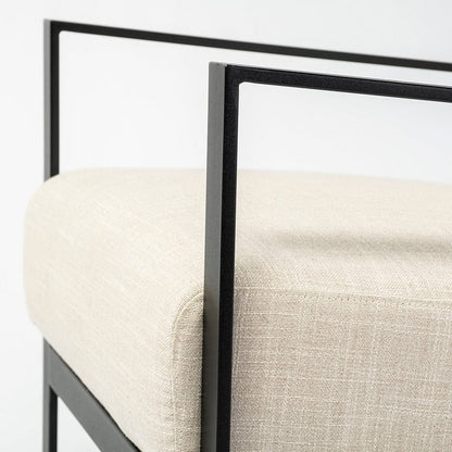 Mercana - Stamford Light Beige Upholstered Seat w/ Wood Back, Metal Frame Accent Chair - 68760 view 8