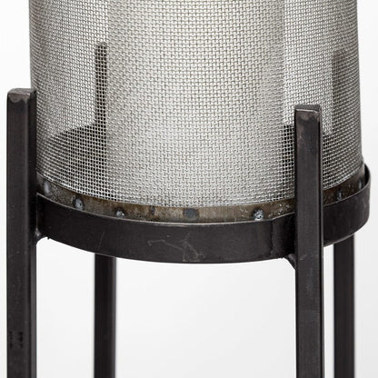 Mercana - Steen Set of Two Black Meshed Metal Candle Holder Lanterns - 67962_CLOSEOUT view 7