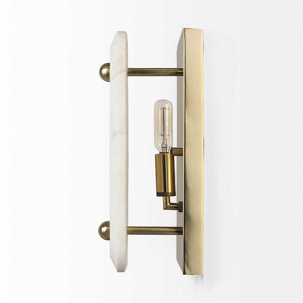 Mercana - Stein 5L x 6W Gold W/ White Marble Shade Wall Sconce - 68772_CLOSEOUT view 3
