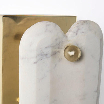 Mercana - Stein 5L x 6W Gold W/ White Marble Shade Wall Sconce - 68772_CLOSEOUT view 4