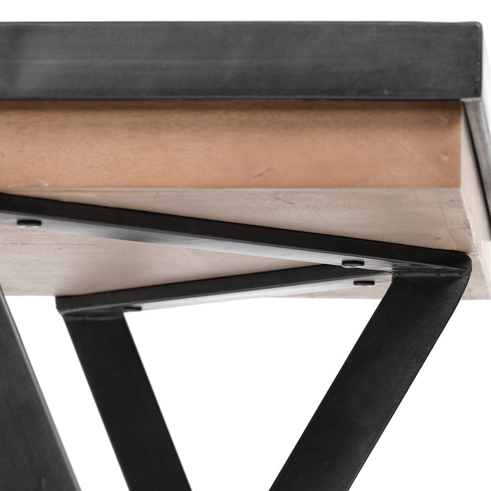 Mercana - Steinbeck 61L x 28.75W x 30H Light Brown Wooden Iron Frame Office Desk - 68488 view 9