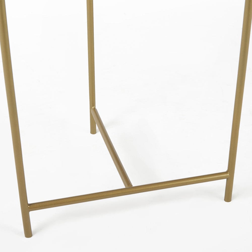 Mercana - Stella 17L x 17W White Round Marble Top W/Gold Base Accent Table - 68960 view 9