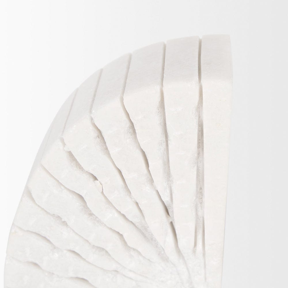 Mercana - Stept White Marble Bookends w/rough carving (Set of 2) - 70503 view 7