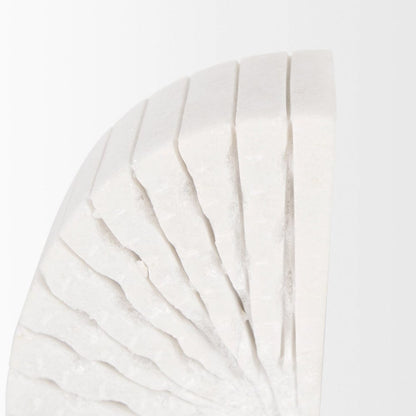 Mercana - Stept White Marble Bookends w/rough carving (Set of 2) - 70503 view 7