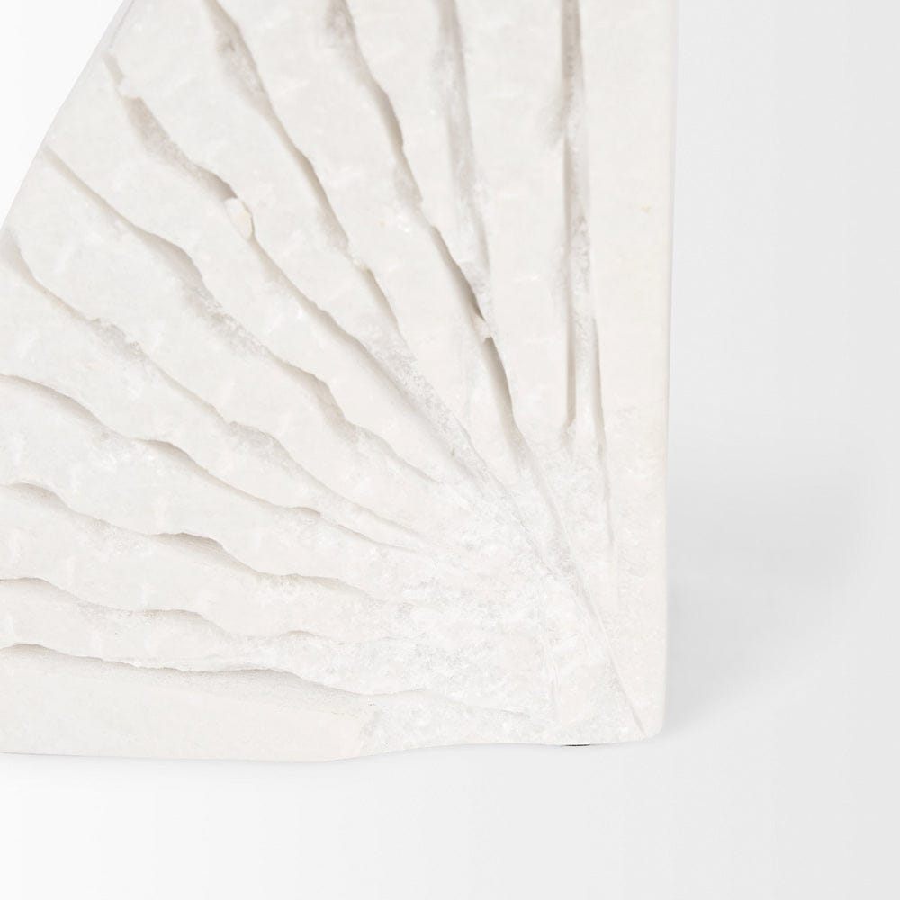 Mercana - Stept White Marble Bookends w/rough carving (Set of 2) - 70503 view 8