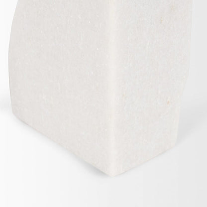 Mercana - Stept White Marble Bookends w/rough carving (Set of 2) - 70503 view 9