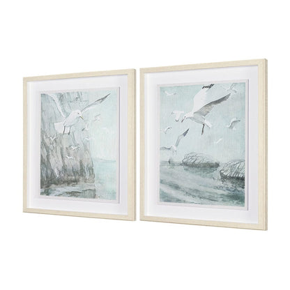 Mercana - Storm is Coming Seagulls by Melody Ducharme a Hand Embellished Framed Print under Glass (Set of 2) - 15749 view 2