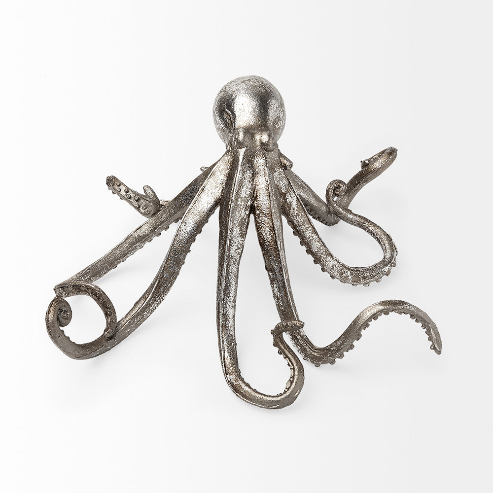 Mercana - Strafford Medium 13L x 7W Silver Resin Octopus - 57388 view 2