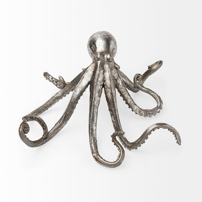 Mercana - Strafford Medium 13L x 7W Silver Resin Octopus - 57388 view 2