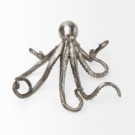 Mercana - Strafford Medium 13L x 7W Silver Resin Octopus - 57388 view 2
