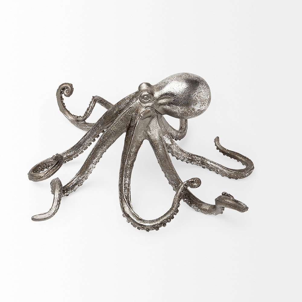 Mercana - Strafford Medium 13L x 7W Silver Resin Octopus - 57388 view 3