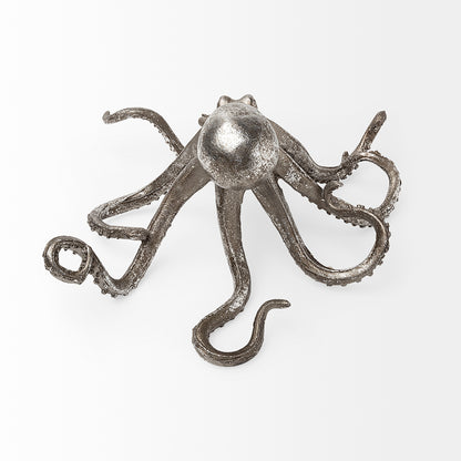 Mercana - Strafford Medium 13L x 7W Silver Resin Octopus - 57388 view 4
