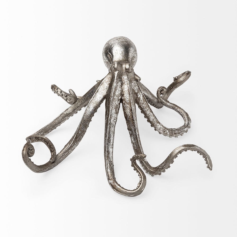Mercana - Strafford Small 10L x 9W Silver Resin Octopus - 57387 view 2