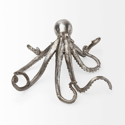 Mercana - Strafford Small 10L x 9W Silver Resin Octopus - 57387 view 2