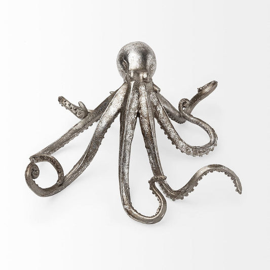 Mercana - Strafford Small 10L x 9W Silver Resin Octopus - 57387 view 2