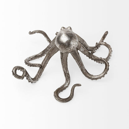Mercana - Strafford Small 10L x 9W Silver Resin Octopus - 57387 view 4