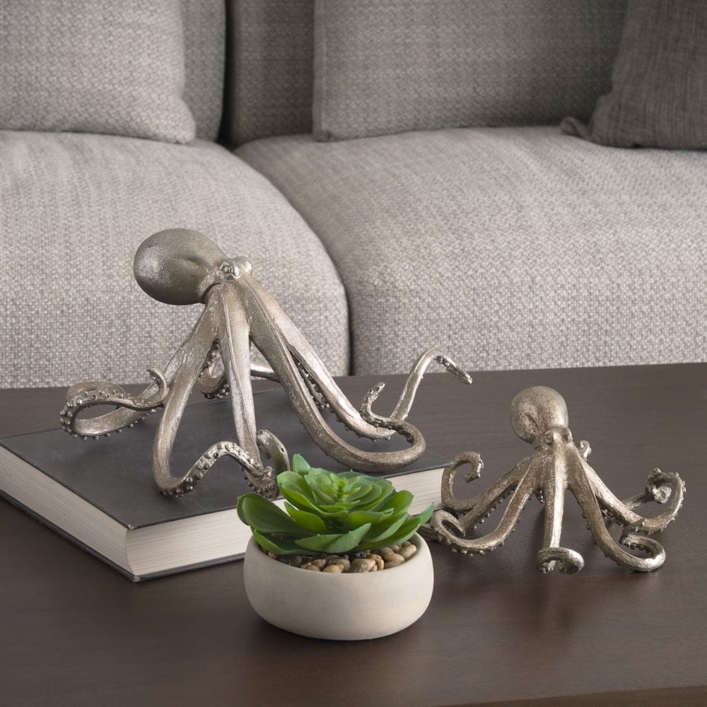 Mercana - Strafford Small 10L x 9W Silver Resin Octopus - 57387 view 11